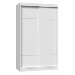 PAOLO - Armoire à 2 portes coulissantes - Penderie L 120 cm - Dressing de chambre 2 portes