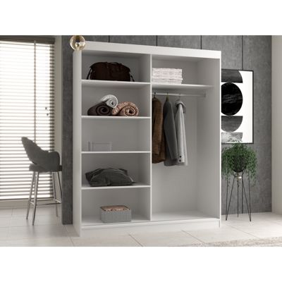 PAOLO - Armoire penderie à 2 portes coulissantes - Largeur 160 cm - Dressing de chambre 2 portes