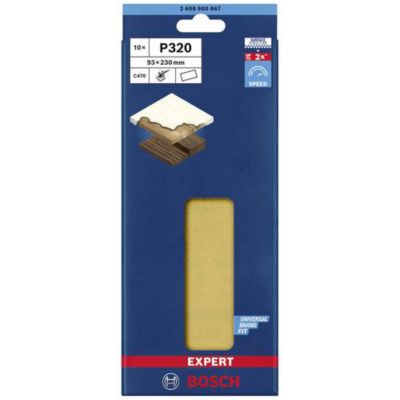 Papier abrasif Bosch EXPERT C470 93 x 230 mm G320, lot de 10 feuilles