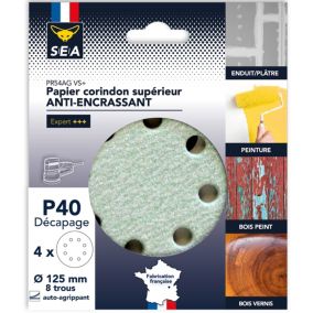 Disque de Ponçage Papier Abrasif 125 mm - 60 Disques S&R: P40/P60