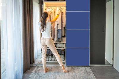 Papier Adhésif Pour Meuble Wallfluent 100x50 cm Couleur Bleu Foncé Facile À Nettoyer Et Amovible