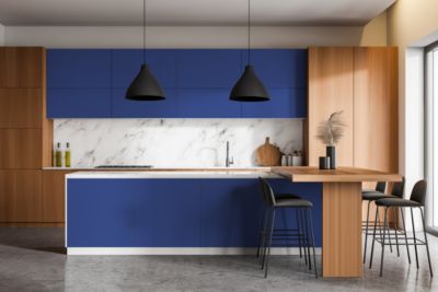 Papier Adhésif Pour Meuble Wallfluent 100x50 cm Couleur Bleu Foncé Facile À Nettoyer Et Amovible