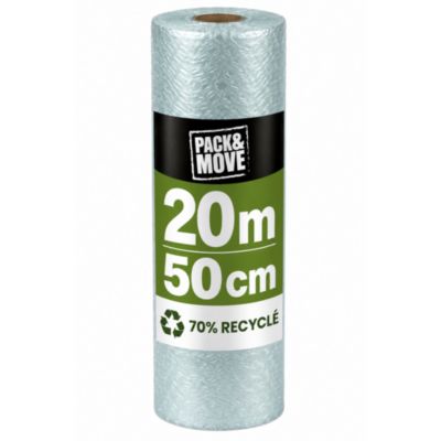 Papier Bulles Recyclé - 0,50 x 20 m - Déménagement, Expédition Et Protection - Papier Bulle De Qualité - 70% recyclé