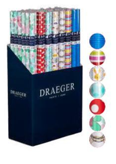 Papier cadeau classique 2m Draeger - 7 motifs