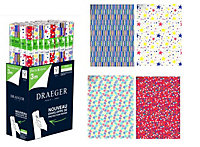 Papier cadeau sans plastique 3m Draeger - 4 motifs