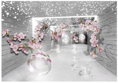 Papier Peint 3D Abstrait Fleurs Intissé Panoramique 350x250 cm - Colle Inclus - Chambre et Salon - Moderne Papier Peint