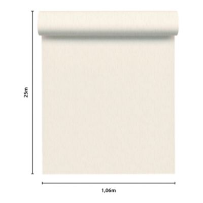 Papier peint à peindre vinyle intissé texturé blanc L. 2500 x l. 106 cm GoodHome Erisey