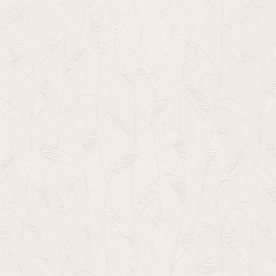 Papier peint à peindre vinyle intissé texturé feuillage blanc L. 1005 x l. 53 cm GoodHome Beeston