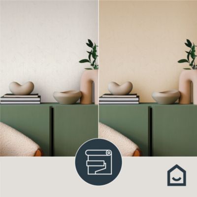 Papier peint à peindre vinyle intissé texturé feuillage blanc L. 1005 x l. 53 cm GoodHome Beeston