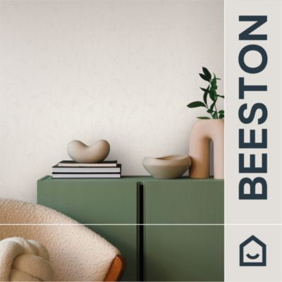 Papier peint à peindre vinyle intissé texturé feuillage blanc L. 1005 x l. 53 cm GoodHome Beeston