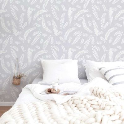 Papier peint adhésif feuillage gris cendré en vinyle lavable et amovible - 1 rouleau 50x300 cm - Decochic
