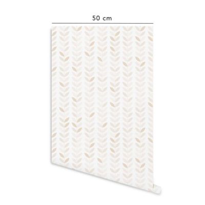 Papier peint adhésif feuilles vintage sable en vinyle lavable et amovible - 1 rouleau 50x300 cm - Decochic