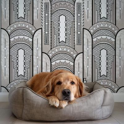 Papier peint art déco à motifs géométriques - 510x260 cm (l x h)