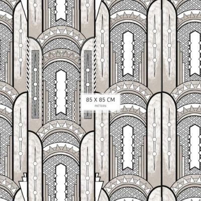 Papier peint art déco à motifs géométriques - 510x260 cm (l x h)