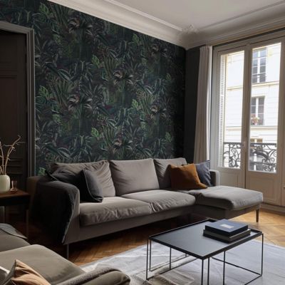 Papier peint avec plantes grimpantes et sombres - 425x260 cm (l x h)