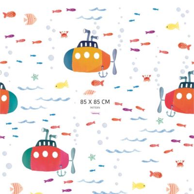 Papier peint avec sous-marins et poissons - 340x260 cm (l x h)