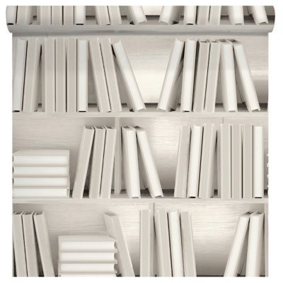 Papier peint bibliothèque beige | Castorama