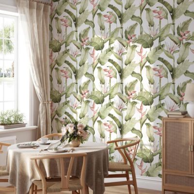 Papier peint botanique avec fleurs et plantes tropicales - 340x260 cm (l x h)