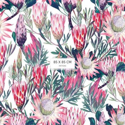 Papier peint botanique avec fleurs tropicales - 85x260 cm (l x h)