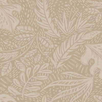 Papier peint Cellulose et polyester intissé Tuklu GoodHome motif fleuri beige L. 10m x l. 0,53m