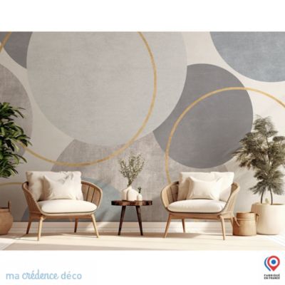 Papier Peint Photo Cercles M1 – Imprimé Points Béton, Anthracite, Tadessi 383071