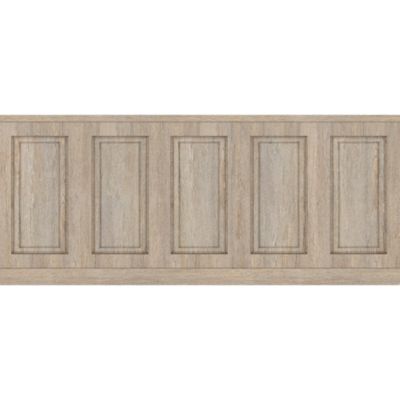 Papier peint découpé préencollé, soubassement, bois marronnier, boiserie murale, raccordable, 83 cm X 195 cm