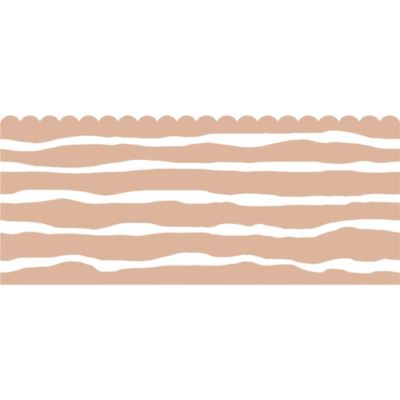 Papier peint découpé préencollé, soubassement, festonné, beige, vagues, raccordable, 83 cm X 195 cm