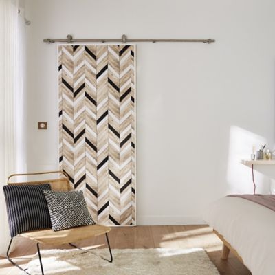 Papier peint duplex chevron beige noir