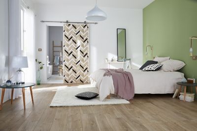 Papier peint duplex chevron beige noir