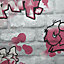 Papier peint duplex Rasch Tag rose alu