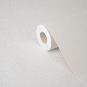 Papier peint dupplex vinyle sur intissé Wampi blanc