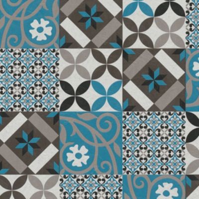 Papier peint  - Effet mosaïque colorée (10mx 0.53 m - Bleu)