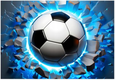 Papier Peint Enfant Football Intissé Panoramique 200x140 cm - Colle Inclus - Chambre Enfant - Moderne Papier Peint