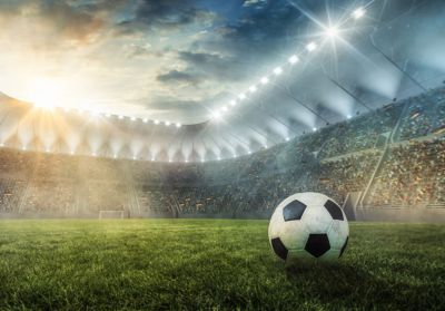 Papier Peint Enfant Football Stade Intissé Panoramique 350x250 cm - Colle Inclus - Chambre Enfant - Moderne Trompe l'oeil