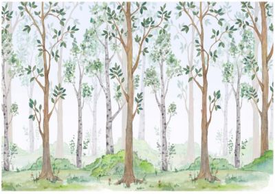 Papier Peint Enfant Forêt Intissé Panoramique 400x280 cm - Colle Inclus - Chambre Enfant - Moderne Papier Peint