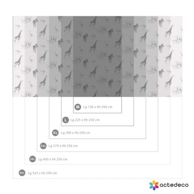 Papier peint enfant Motif Tanzanie Noir et blanc 375x250cm