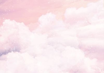 Papier Peint Enfant Nuages Rose Ciel Intissé Panoramique 200x140 cm - Colle Inclus - Chambre Enfant - Moderne Trompe l'oeil
