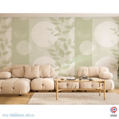 Papier peint Feuilles et géométrie 2 - Intissé - 200 cm - 280 cm - MaCrédenceDéco