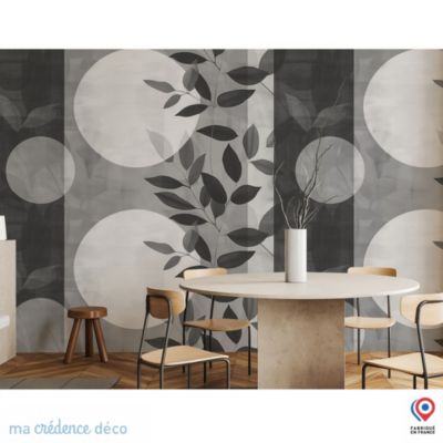 Papier peint Feuilles et géométrie 2 - Intissé - 200 cm - 280 cm - MaCrédenceDéco