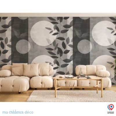 Papier peint Feuilles et géométrie 2 - Intissé - 200 cm - 280 cm - MaCrédenceDéco