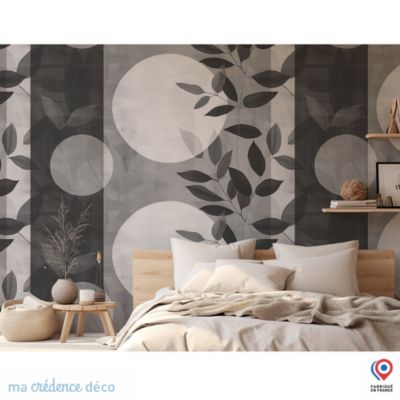 Papier peint Feuilles et géométrie 2 - Intissé - 200 cm - 280 cm - MaCrédenceDéco