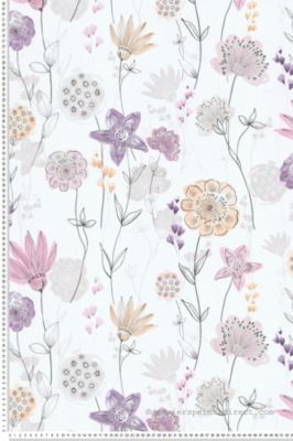 Papier peint Fleur Violet Les Aventures Lutèce