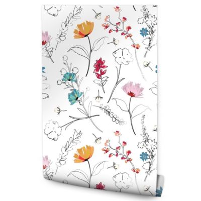 Papier Peint FLEURS Colorées Plantes Pour La Chambre