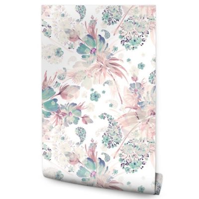 Papier Peint FLEURS Plantes Pastel Pour La Chambre