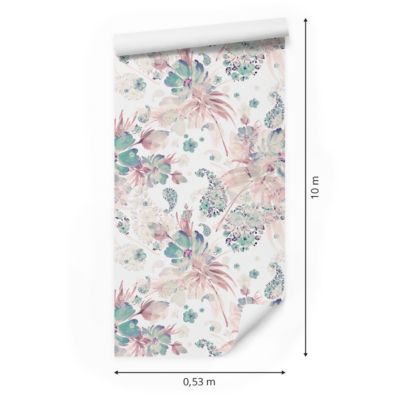 Papier Peint FLEURS Plantes Pastel Pour La Chambre