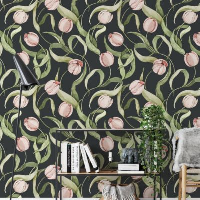 Papier peint floral et végétal avec tulipes - 340x260 cm (l x h)