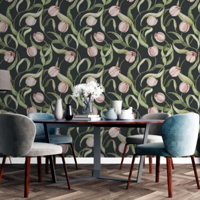 Papier peint floral et végétal avec tulipes - 340x260 cm (l x h)