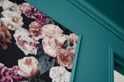 Papier peint floral fleurs des prés bleu