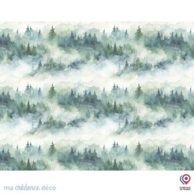 Papier peint Forêt de sapins et aquarelle - Intissé - 400 cm - 280 cm - MaCrédenceDéco