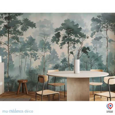 Papier peint Forêt de sapins et aquarelle - Intissé - 400 cm - 280 cm - MaCrédenceDéco